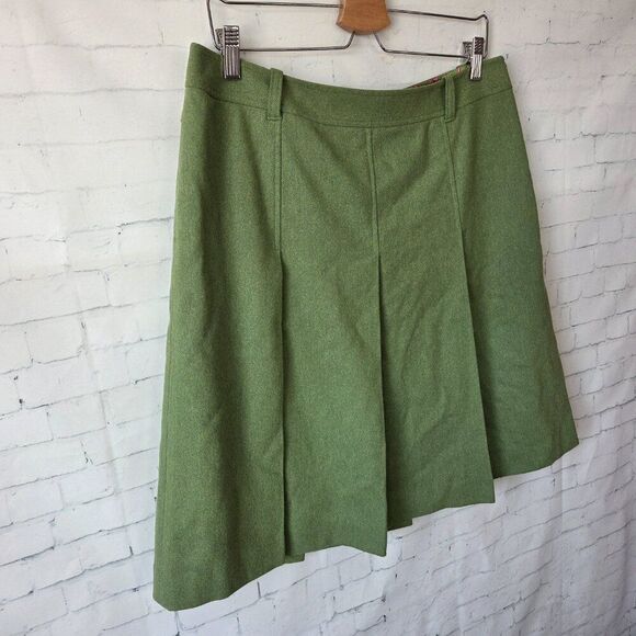 Lilly Pulitzer VTG Y2K Wool Blend Pleated Skirt Size 12 Green Preppy Academia - Picture 2 of 8